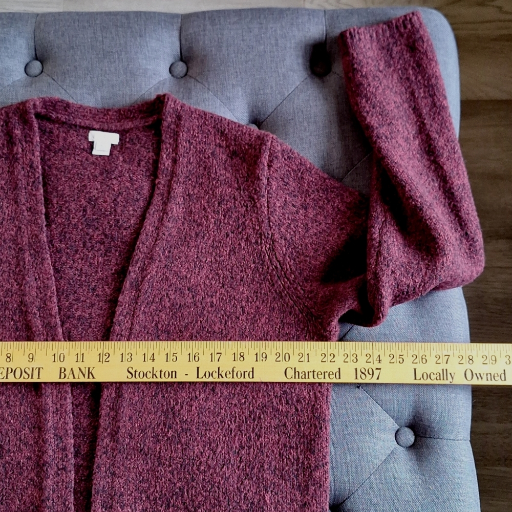 J. Crew Burgundy Open Front Cardigan - Picture 4 of 6